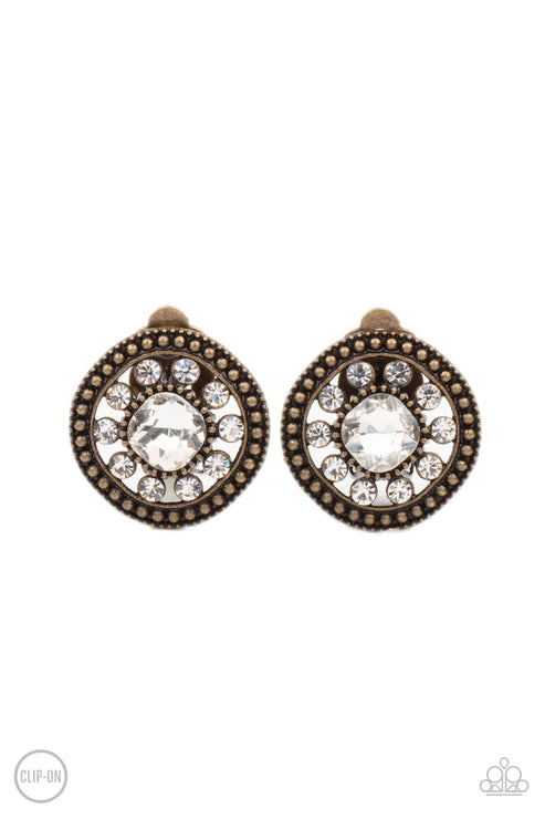 Dazzling Definition - Brass Clip-On