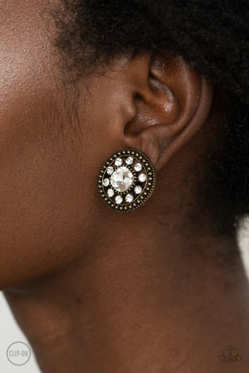Dazzling Definition - Brass Clip-On