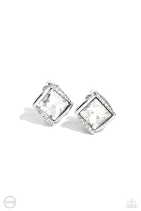 Thumbnail for Sparkle Squared - White Clip-On Earrings